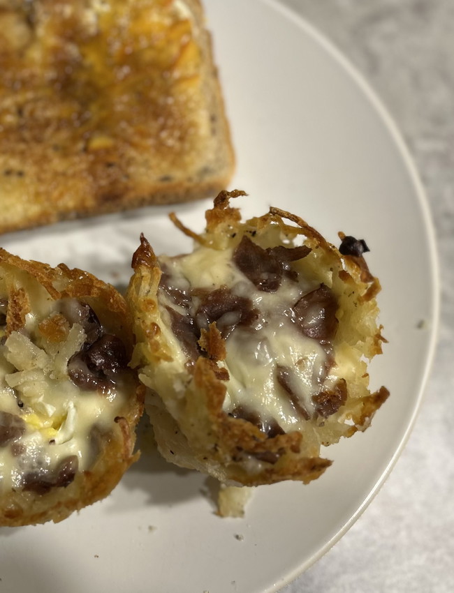 Image of Eggs in a Basket (Hash Brown Edition) with Three Maples