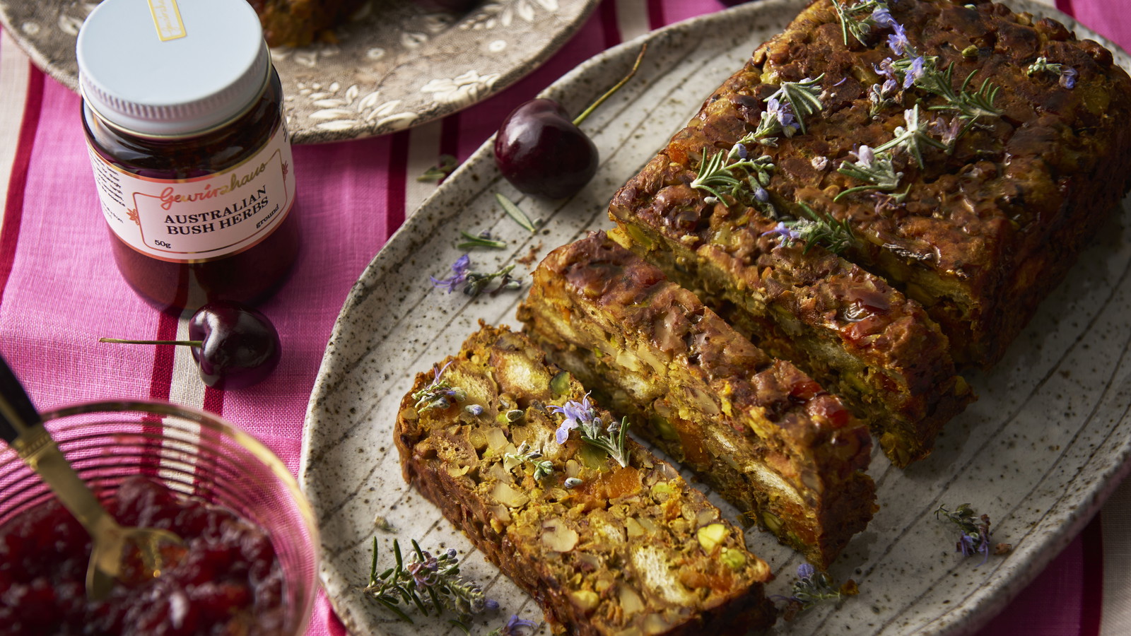 Image of Festive Nut Roast with Cranberry Sauce
