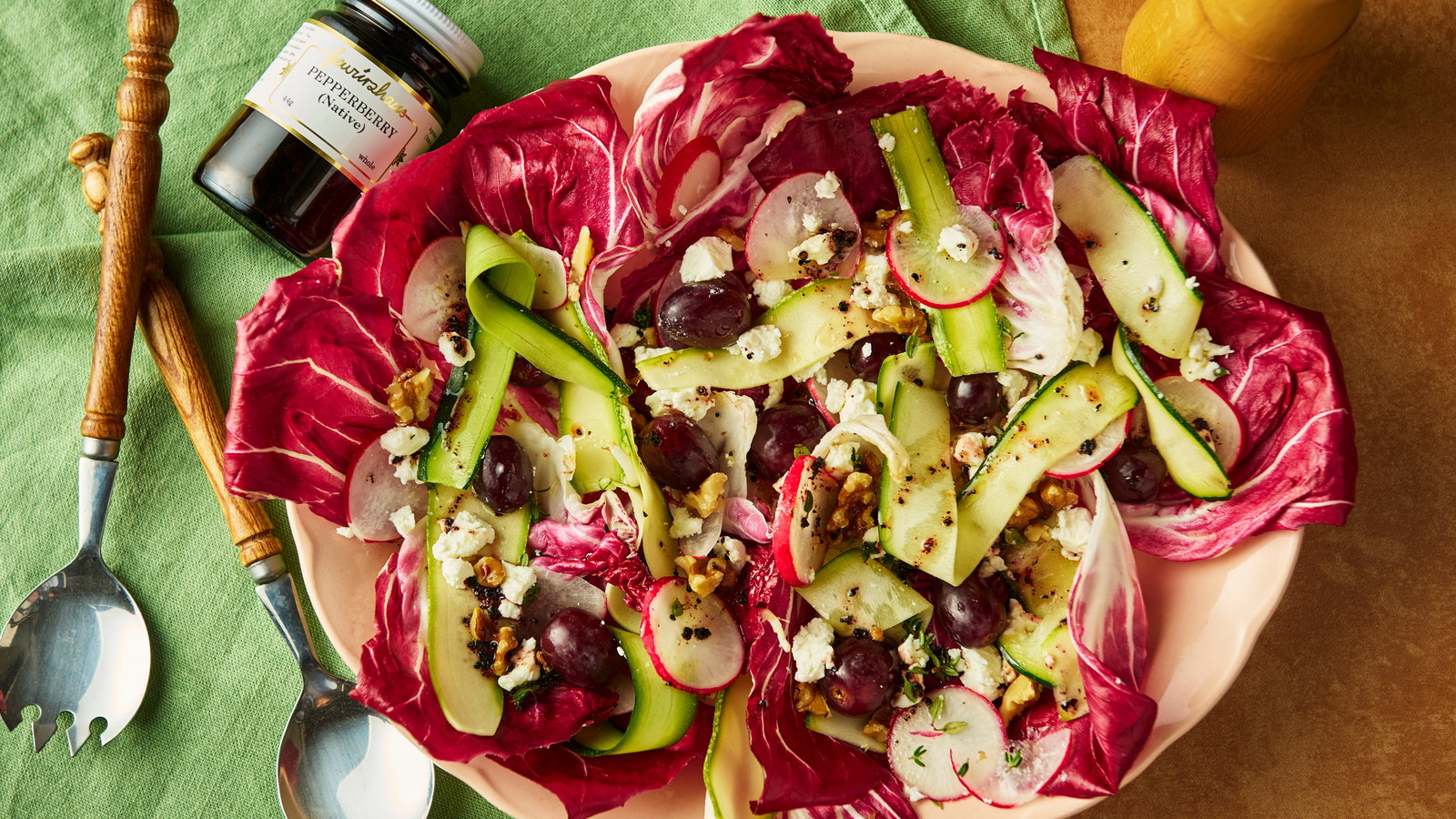 Image of Zucchini, Radicchio & Goat’s Cheese Salad with Pepperberry Honey