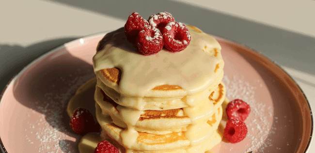 Image of Deliciously Fluffy White Chocolate Pancakes Recipe UK
