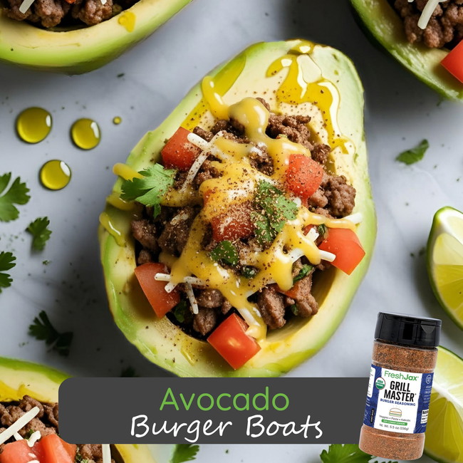 Image of Grill Master Avocado Burger Boats