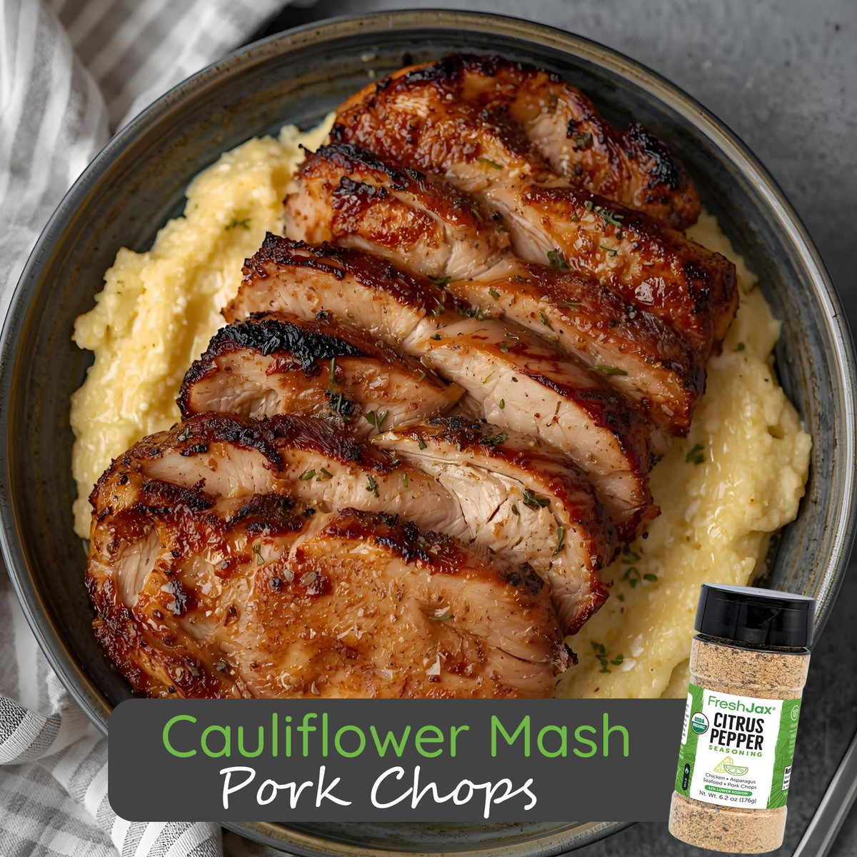 Cauliflower Mash Pork Chops