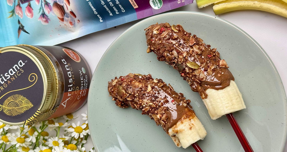 Crunchy Cacao Banana Skewers