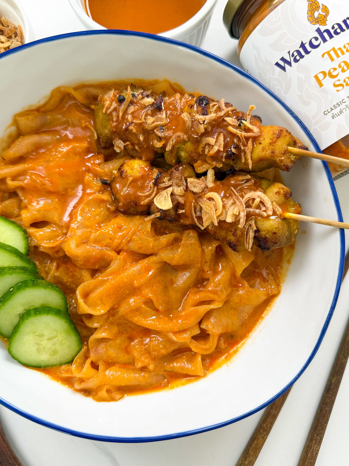 Thai Peanut Sauce Rice Paper Noodles | Quick Thai Dinner