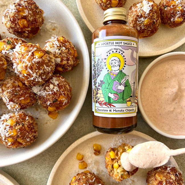Image of Cheesy Corn Poppers with Saint Matthew