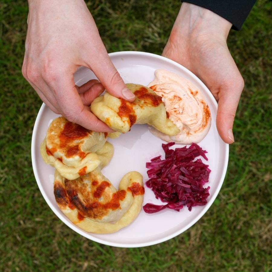 Cheesy Potato Pierogi with Saint Phillip