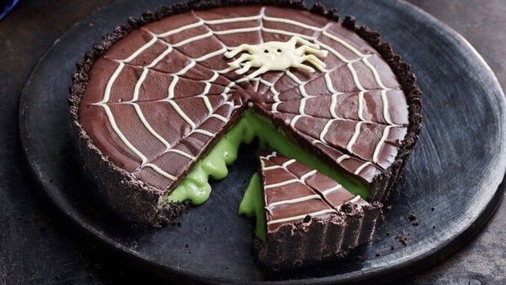Image of Lactose Free Spooky Spider Web Tart