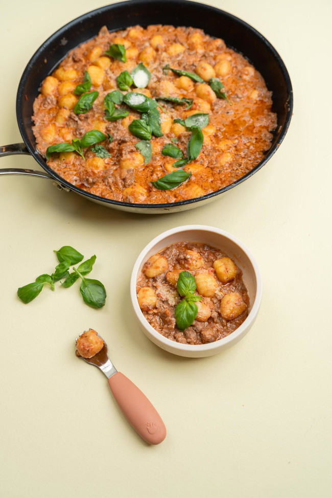 Image of Krämig gnocchipanna med nötfärs