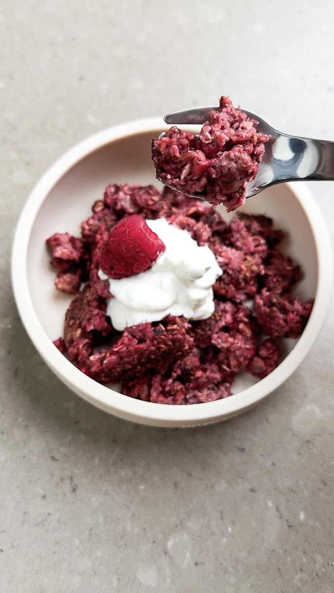 Image of Scrambled oats med hallon