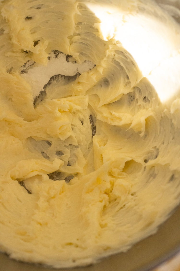 Image of Cream butter at high speed in a mixer