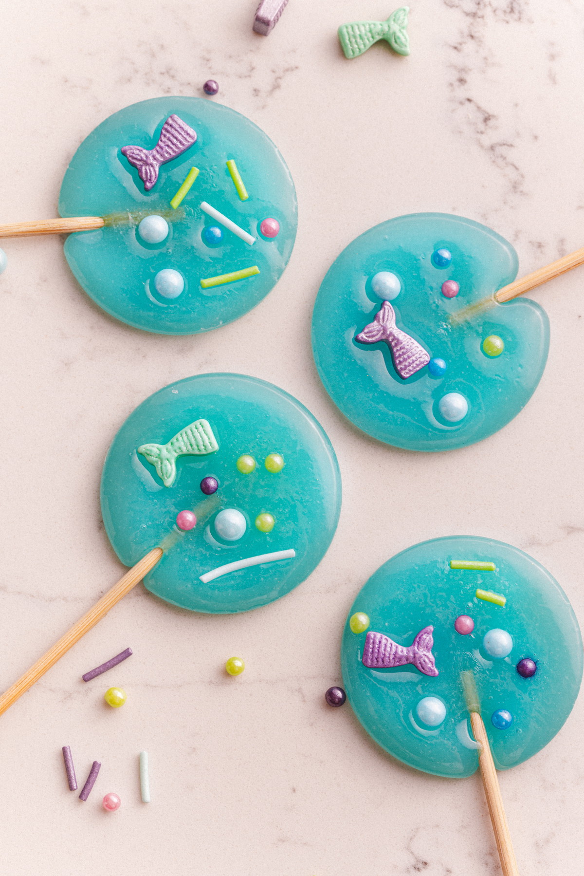 Lollipops de algodón de azúcar