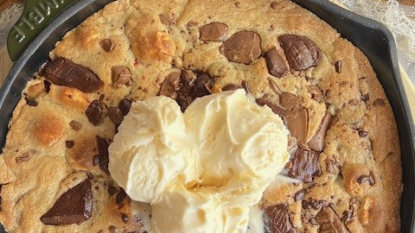 Image of Leftover Halloween Candy Skillet Cookie