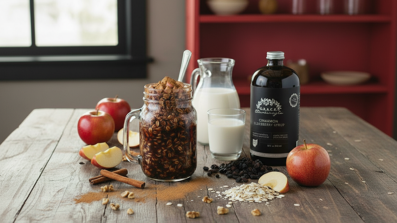 Image of Apple Cinnamon Elderberry Overnight Oats
