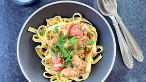 Image of Pasta med jomfruhummere vendt i cremet sauce