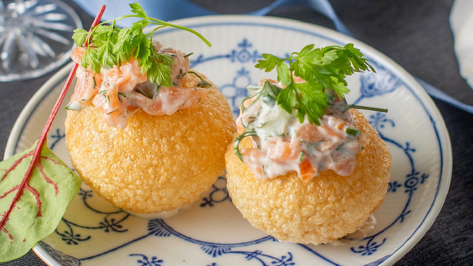 Image of Pani puri med lakserilette