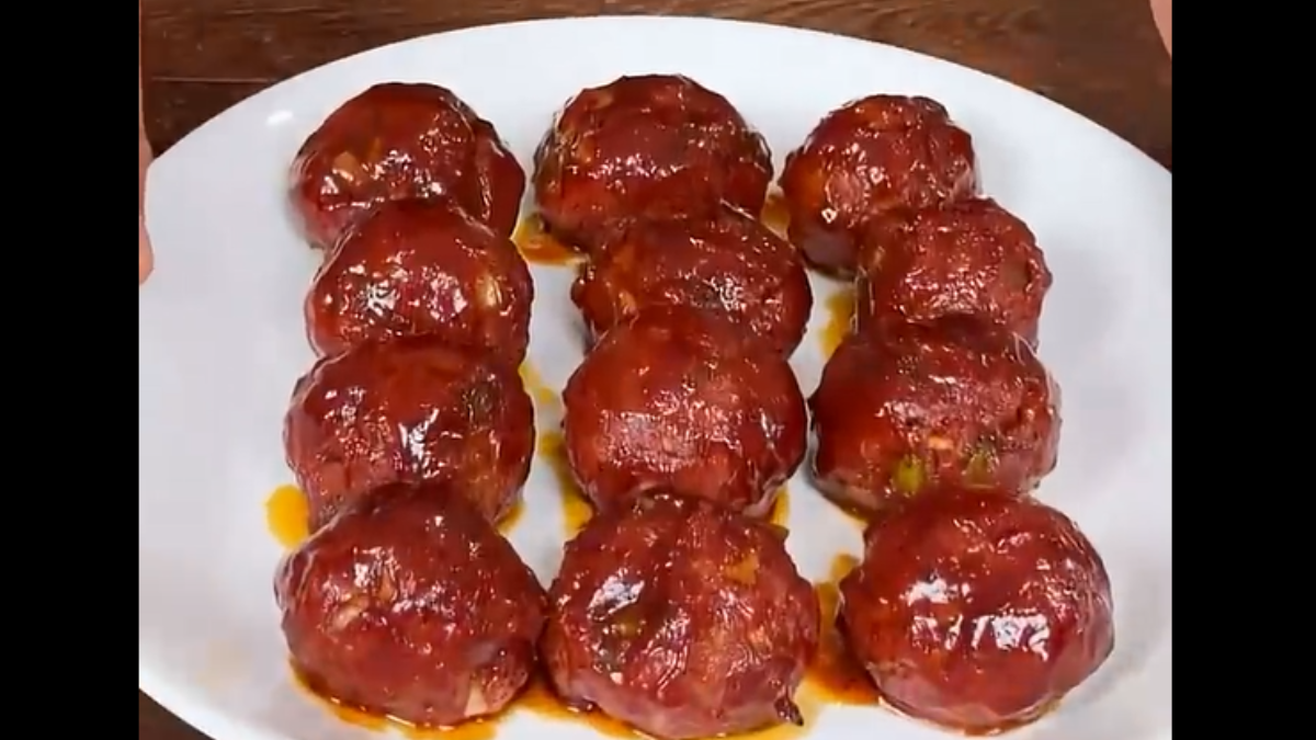 Image of Pineapple Chipotle Glazed Party Meatballs
