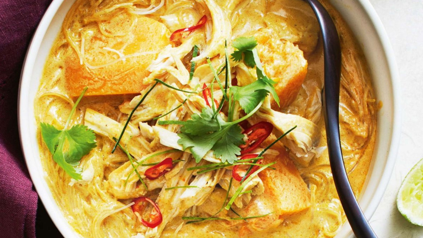 Image of Laksa lemak au poulet et potiron