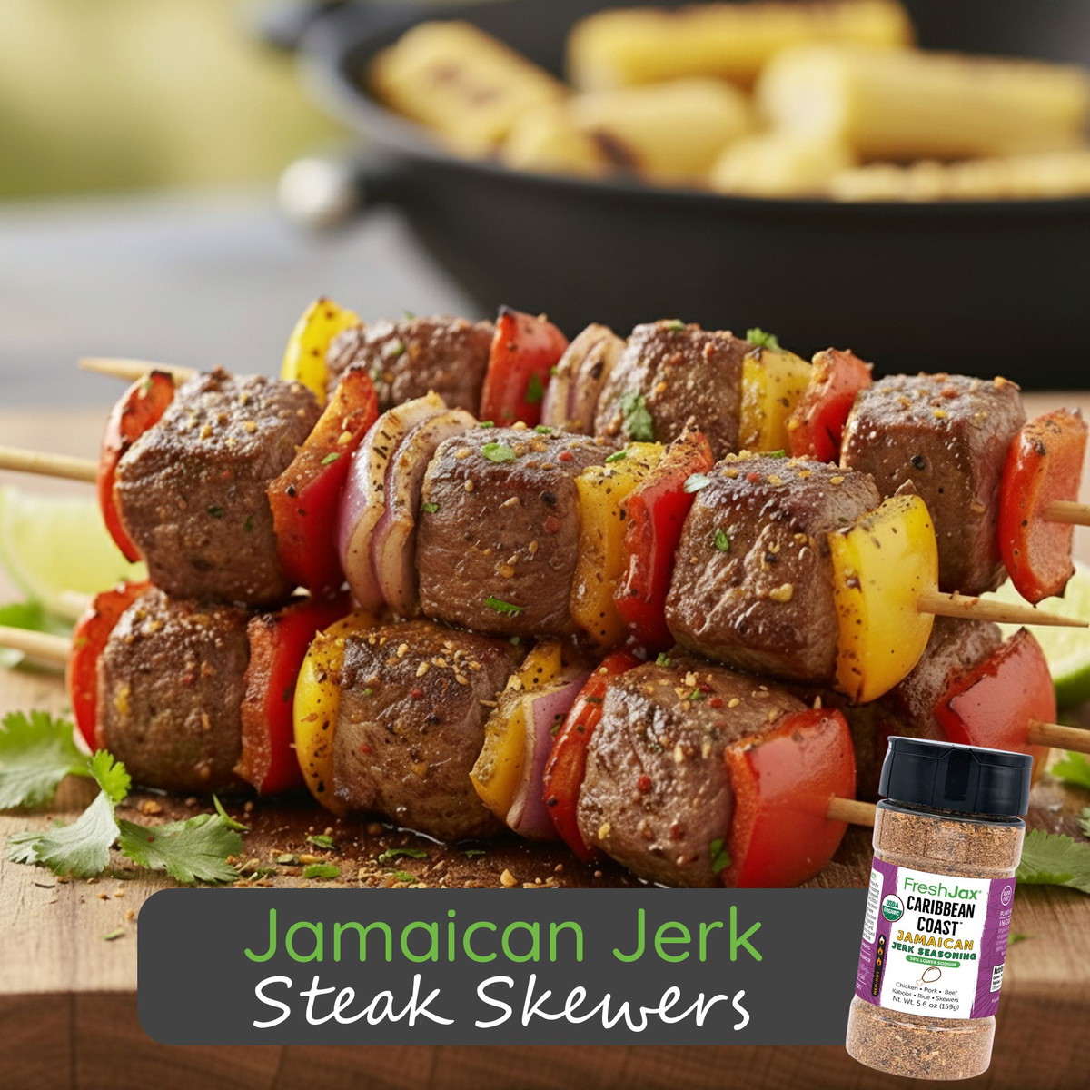Jamaican Jerk Steak Skewers