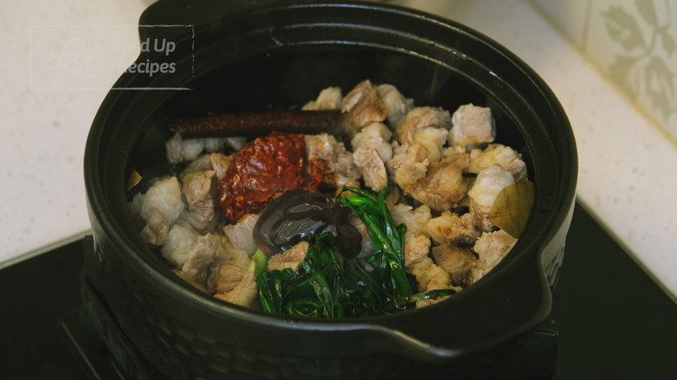 Image of Add 1.5 tbsp of Sichuan Dou Ban Jiang for depth and a mild kick of spice, 3 tbsp of soy sauce, 1/2 tbsp of dark soy sauce for color, and 1 tbsp of char siu sauce. Char siu sauce is...