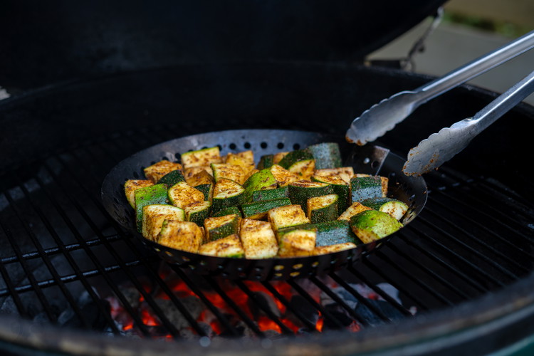 Image of Grill over hot coals until charred and BGBB on all sides. BEAUTIFUL GOLDEN BROWN BABY! Enjoy hot off the grill. 