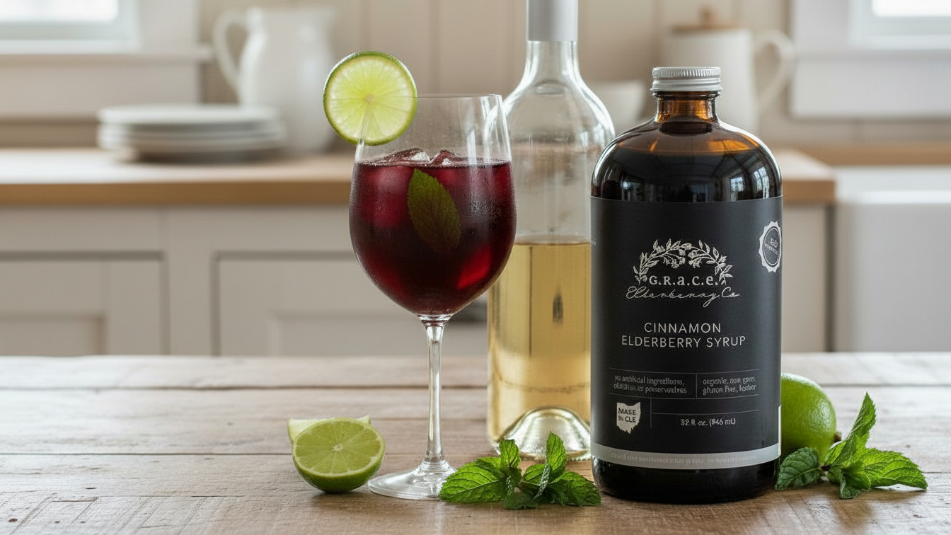 Image of Elderberry Wine Sparkler Mocktail