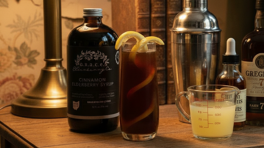 Image of Elderberry Whiskey Sour Mocktail
