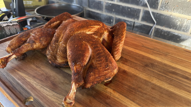 Image of  🦃 Spatchcock Smoked Turkey | Crispy Skin, Juicy Meat, and Big Flavor