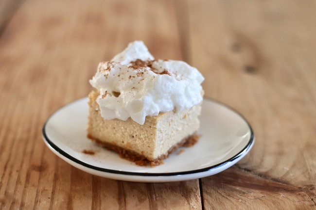 Image of High Protein Pumpkin Spice Skyr Cheesecake Bars