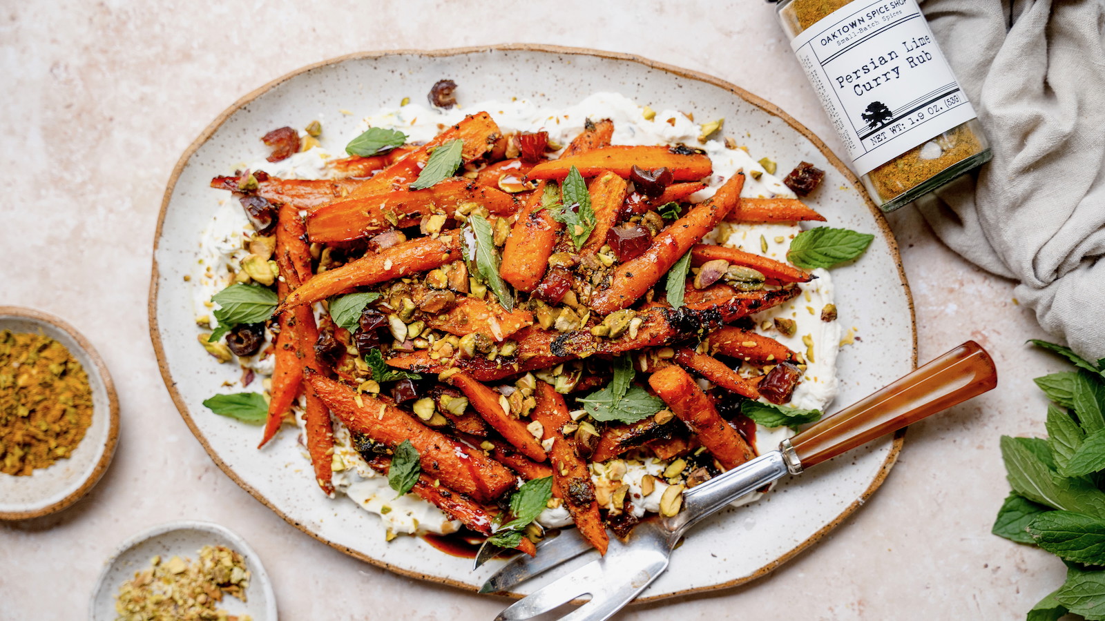 Image of Persian Lime Curry Roasted Carrots with Labneh