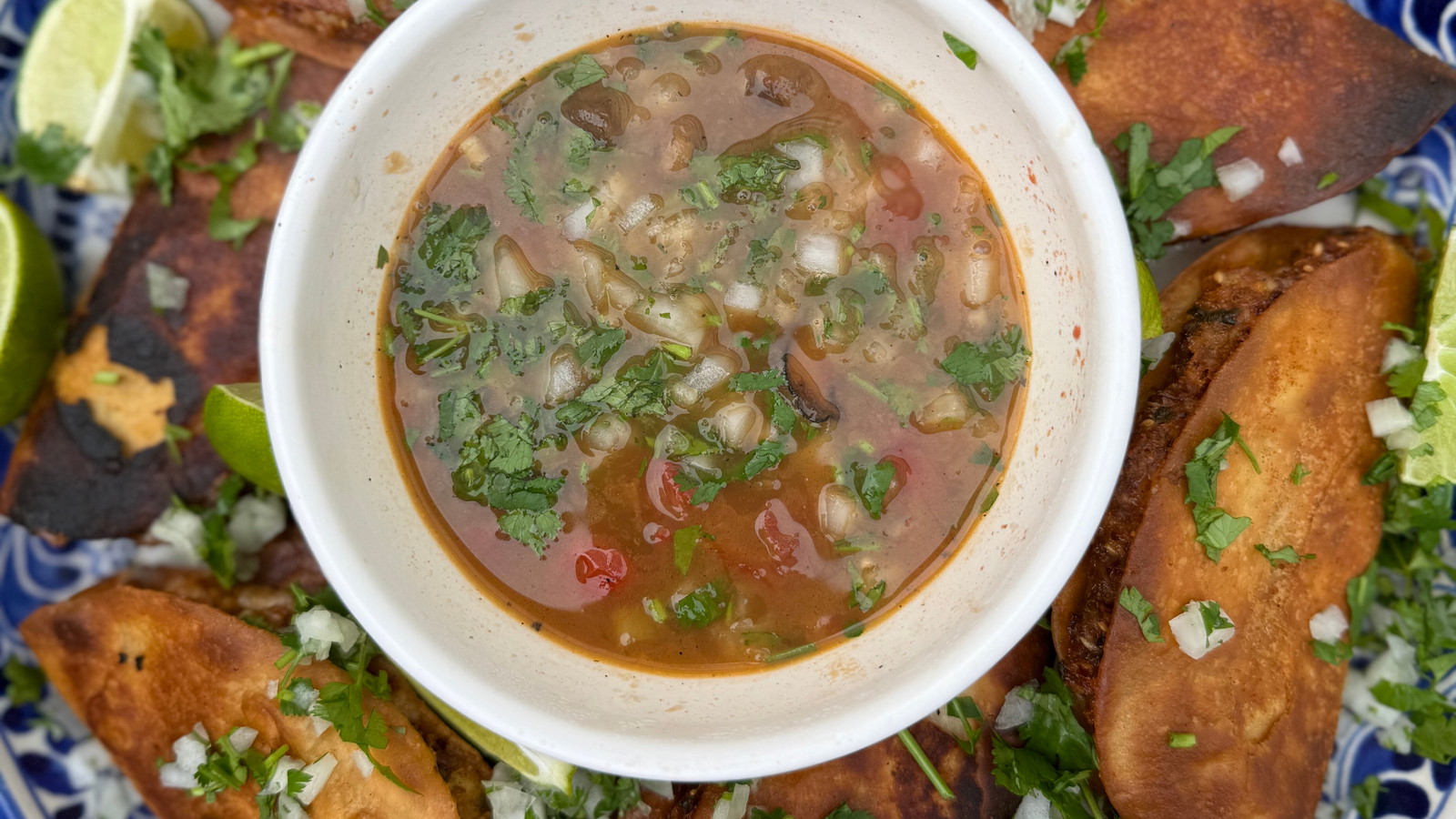 Image of Birria-Style Tom Yum Crispy Shrimp Tacos