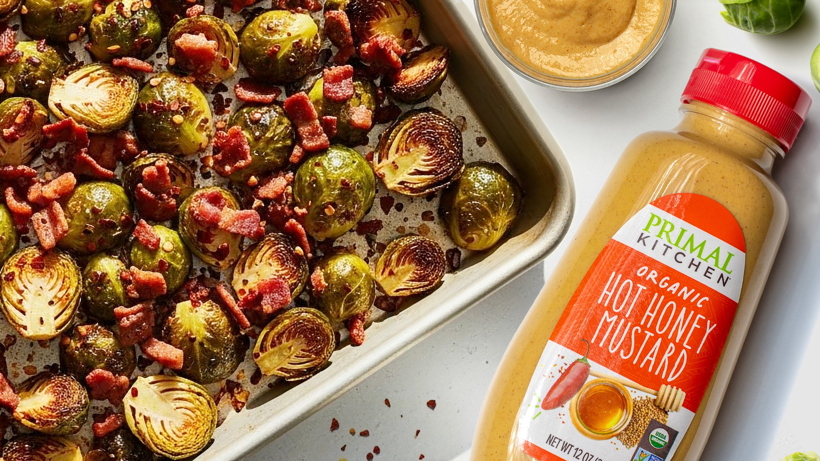 Image of Hot Honey Mustard Glazed Brussels Sprouts
