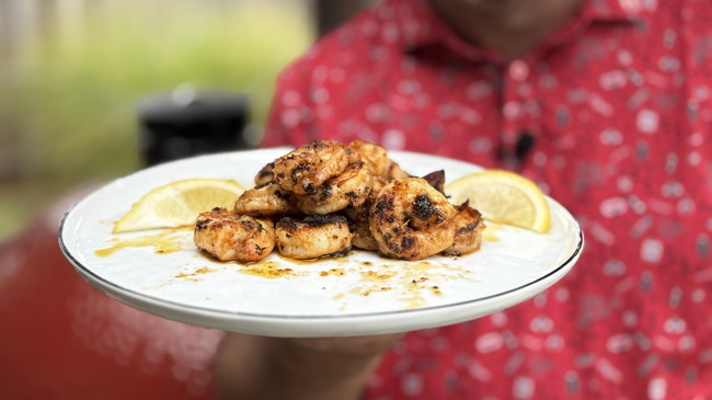 Image of Cowboy Butter Shrimp on the Kamado Joe Karbon Steel Griddle (Tacos)