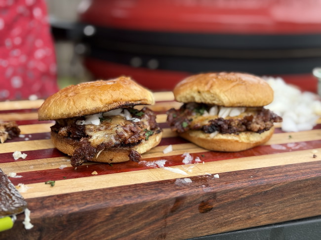 Image of 🔥 Birria Bomb Burger on the Solo Stove Griddle