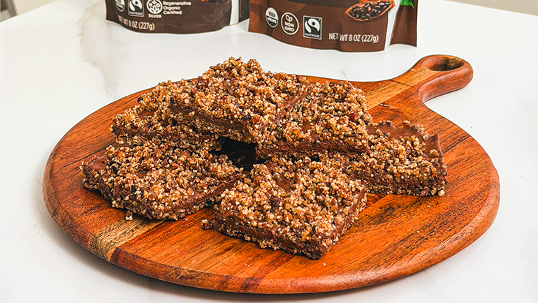 Image of Cacao Pecan Pie Bars Recipe