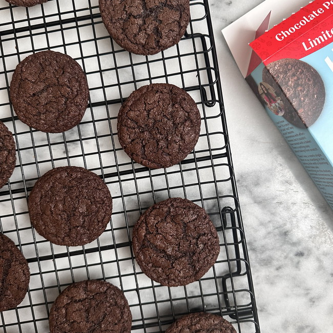 Chocolate Peppermint Cookies on a cooling rack.