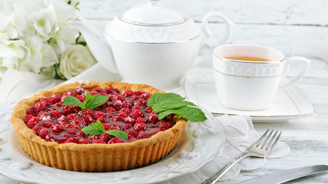 Image of Pistachio Frangipane and Cranberry Tart