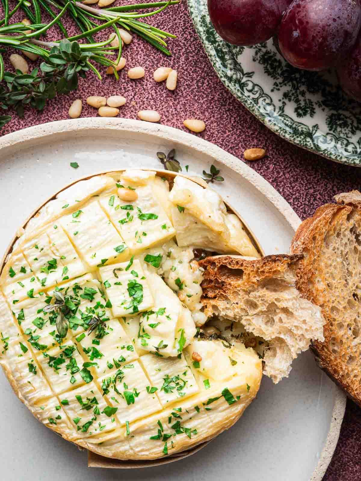 Garlic & Espresso Baked Brie