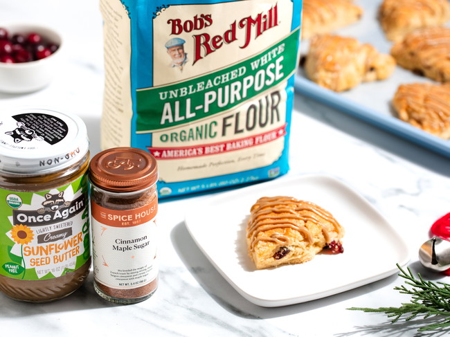 Image of Cranberry Scones with Sunflower Seed Butter Frosting