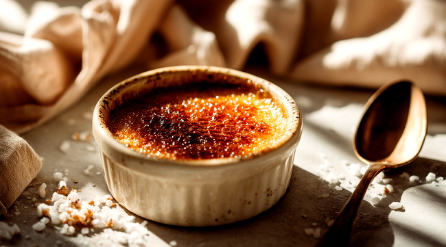 Image of Vegane Crème Brûlée mit Schwarzer Holunder Balsam