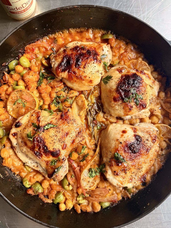 Image of Roasted Harissa Chicken with Beans