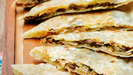 Mushroom and Gouda Quesadilla