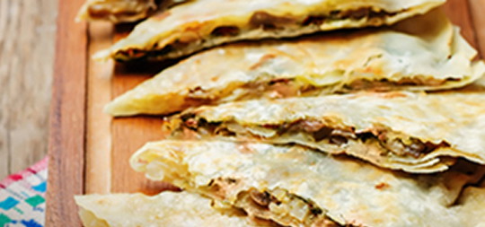 Mushroom and Gouda Quesadilla
