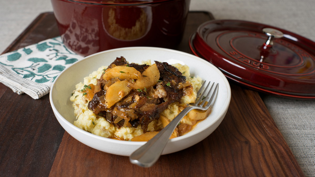 Apple Cider Wagyu Pot Roast with Gruyere Mashed Potatoes