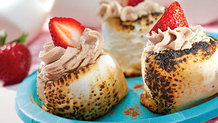 Marshmallow Treats with Cinnamon Whipped Cream