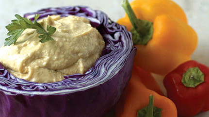 Garlic Roasted Hummus with Crudités