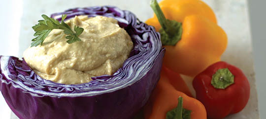 Garlic Roasted Hummus with Crudités