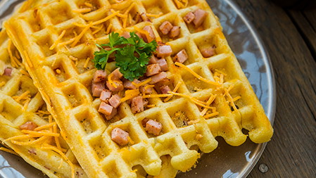 Ham and Cheese Waffles
