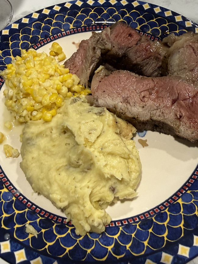 Image of Holiday Cowboy Steak Dinner Plate