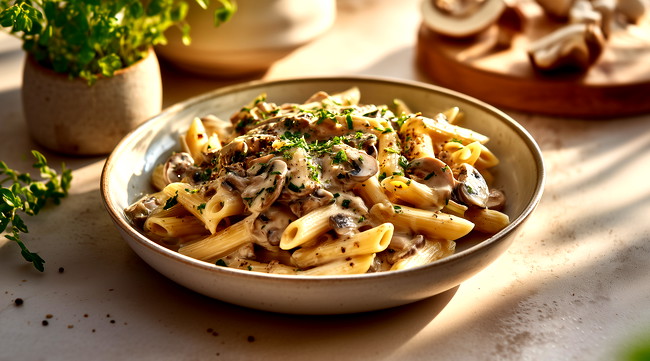 Image of Vegane Pilzrahm-Pasta