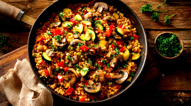 Image of Vegane Bulgur-Gemüse-Pfanne